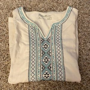 Eddie Bauer Boho Tunic 3/4 Sleeve Top
